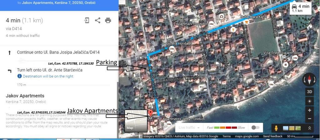 Jakov Apartments Оребич Екстер'єр фото